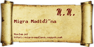 Migra Madléna névjegykártya